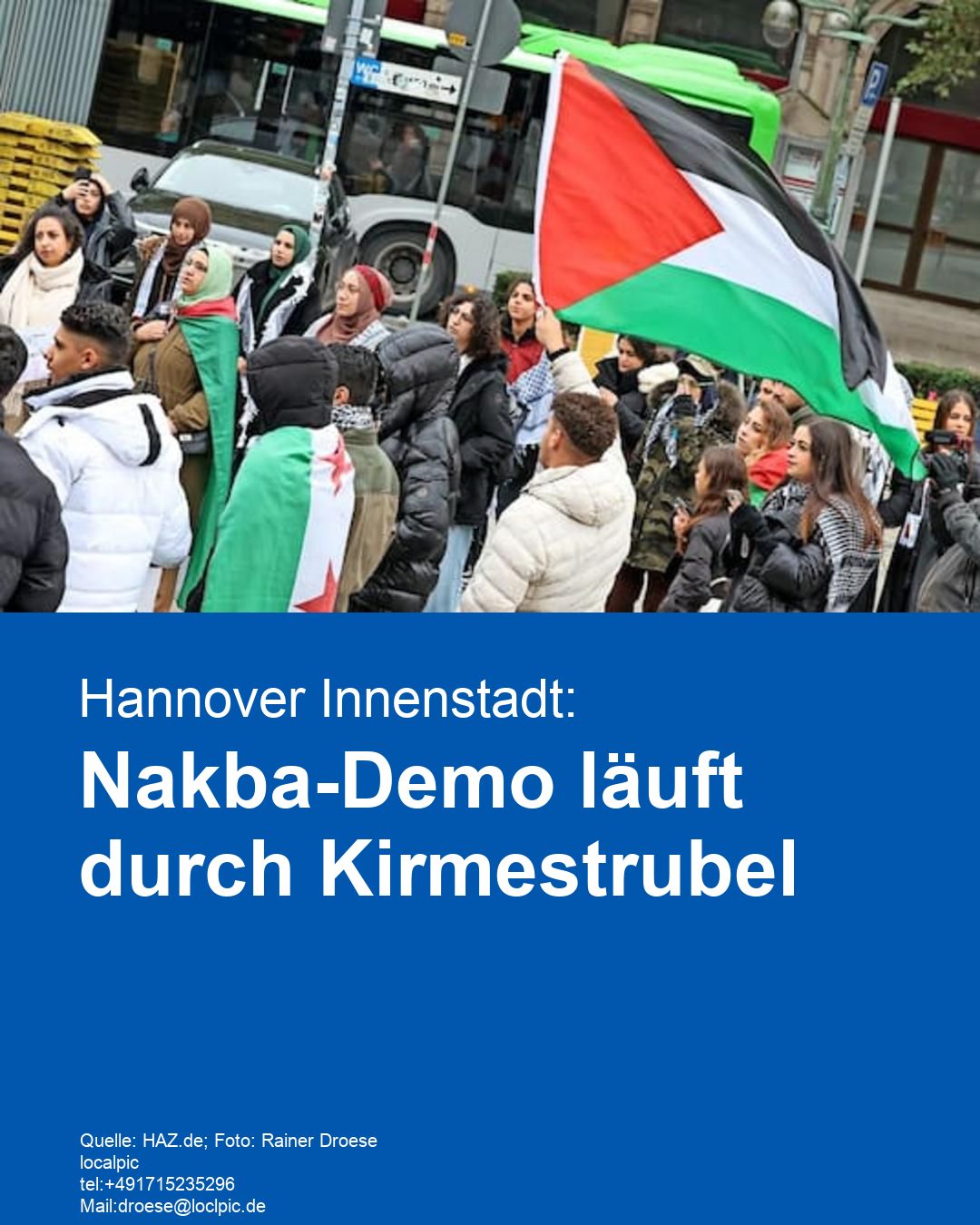 Hannover Innenstadt: Nakba-Demo läuft durch Kirmestrubel